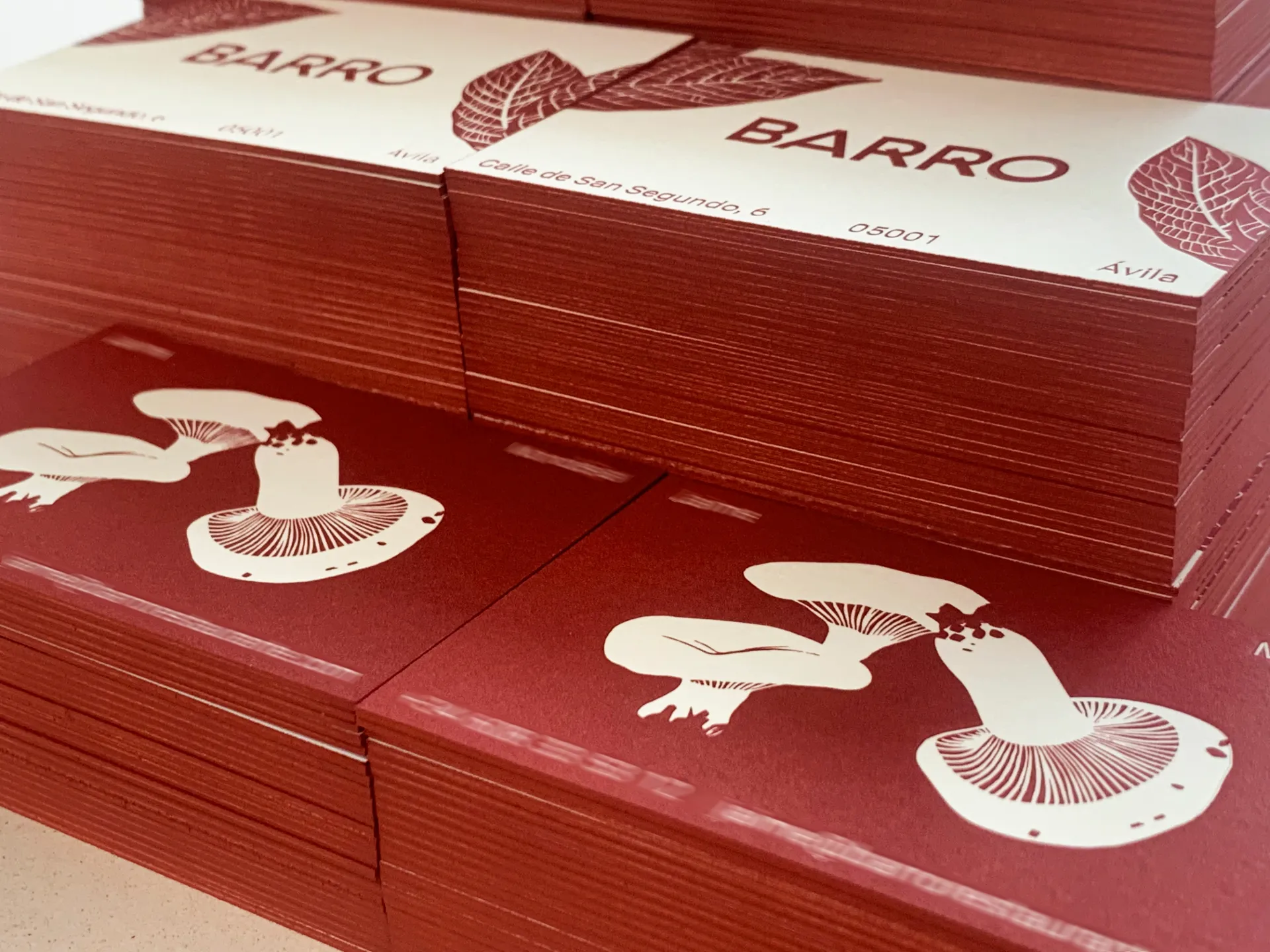 Cantos pintados en tarjetas de visita