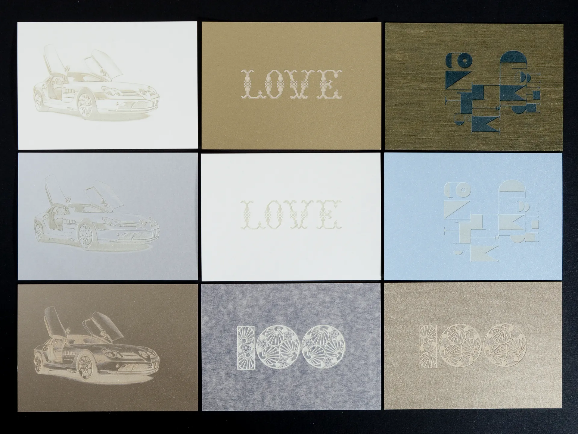 Tarjetas de visita de colores con grabado láser